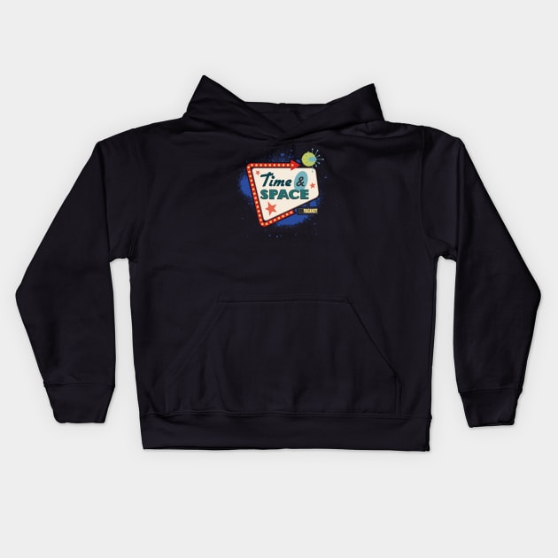 Time & Space motel sign Kids Hoodie by Phil Tessier
